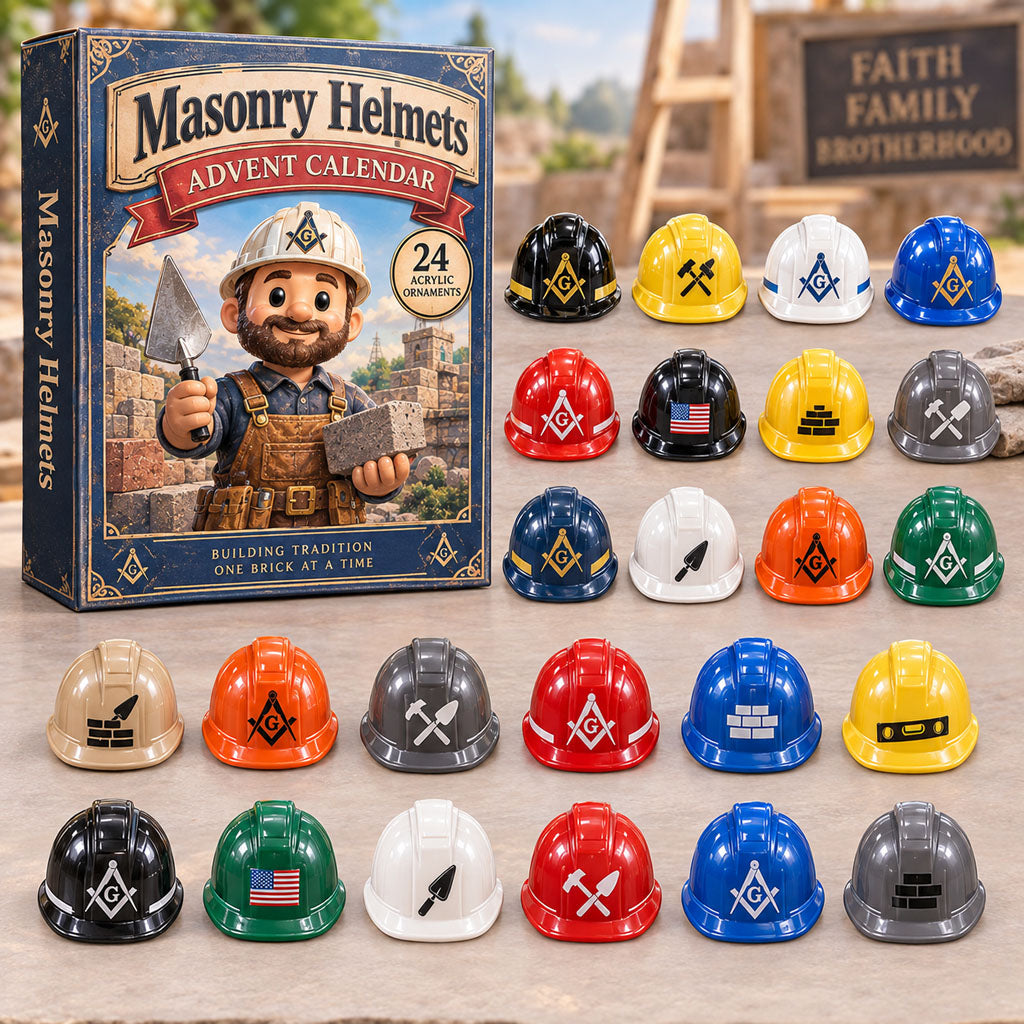 Masonry Helmets advent calendar box with 24 acrylic Christmas charms
