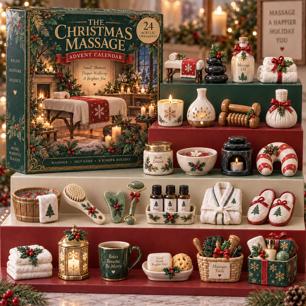 Massage advent calendar box with 24 acrylic Christmas charms