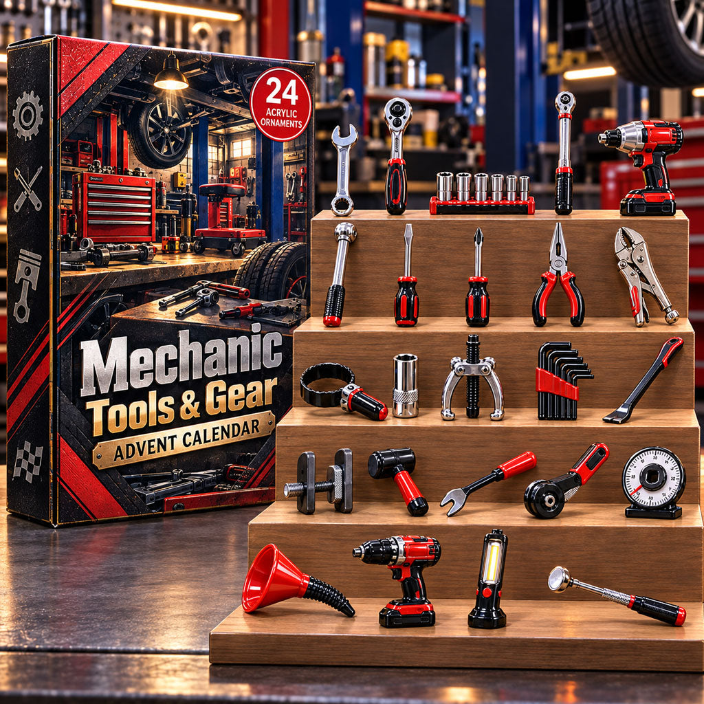 Mechanic Tools Gear advent calendar box with 24 acrylic Christmas charms