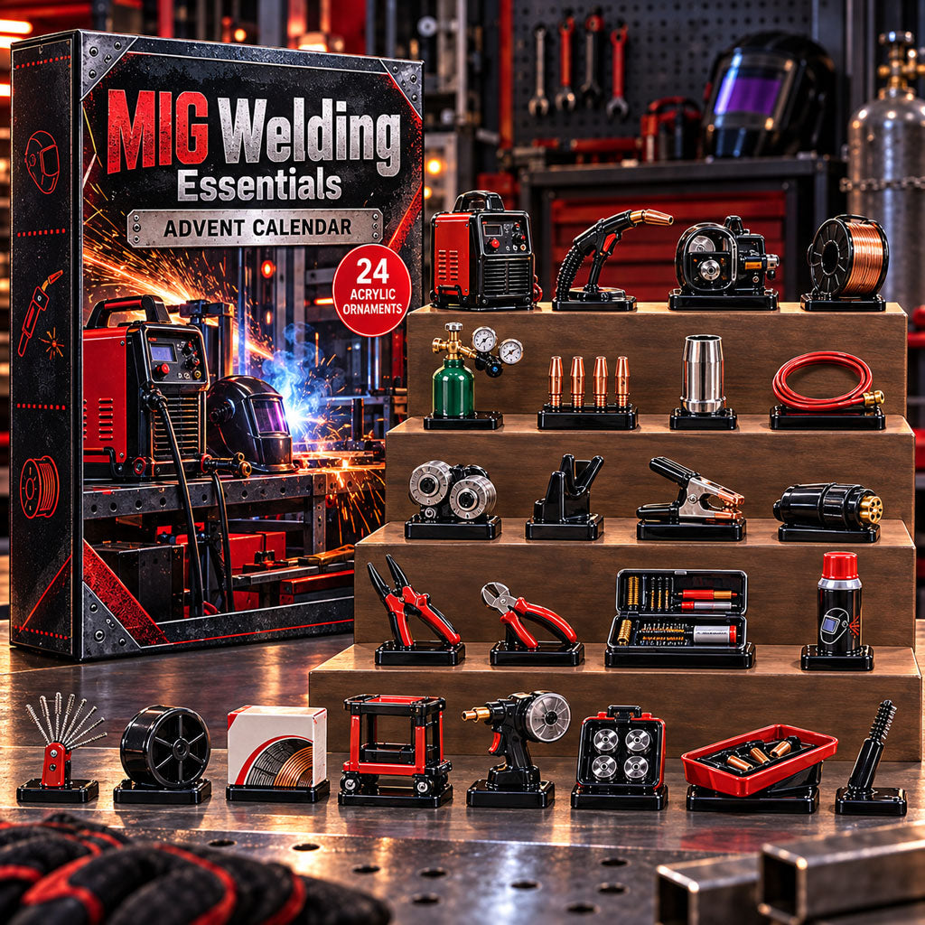 MIG Welding Essentials advent calendar box with 24 acrylic Christmas charms