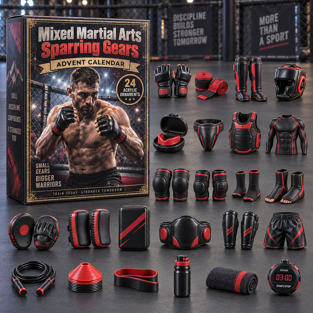 MMA Sparring Gears advent calendar box with 24 acrylic Christmas charms