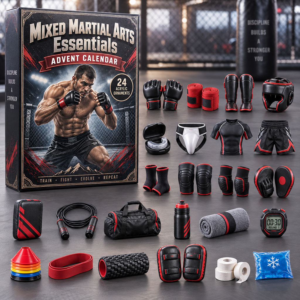 MMA Training Essentials advent calendar box with 24 acrylic Christmas charms