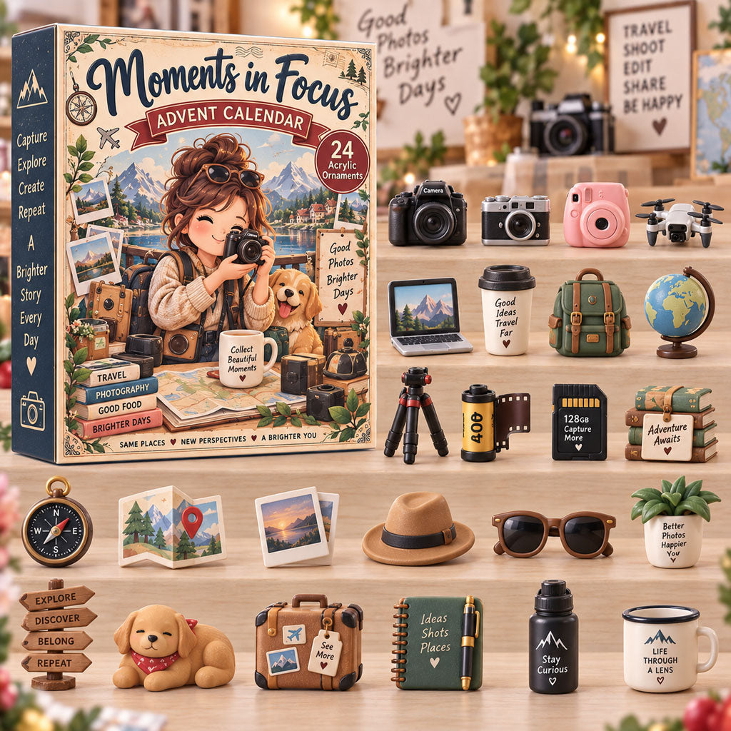 Moments in Focus advent calendar box with 24 acrylic Christmas charms