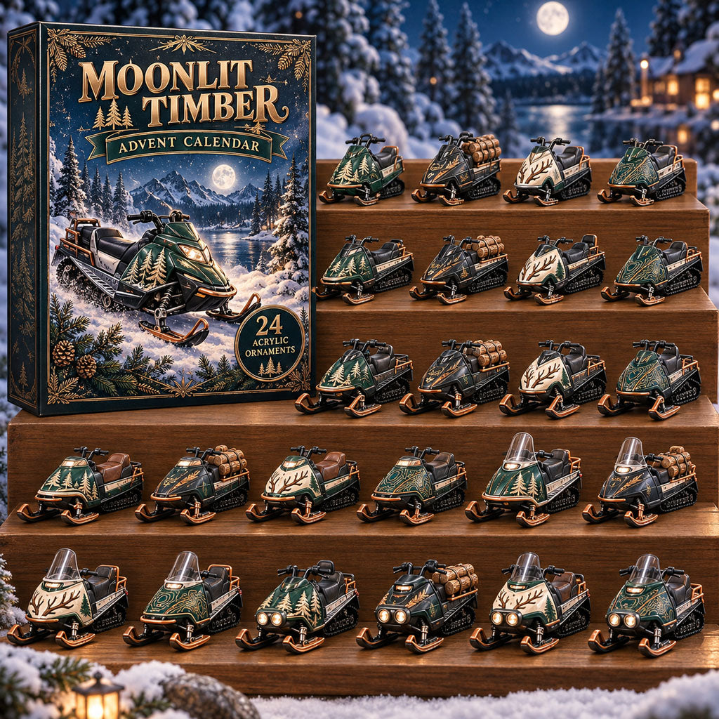 Moonlit Timber advent calendar box with 24 acrylic Christmas charms