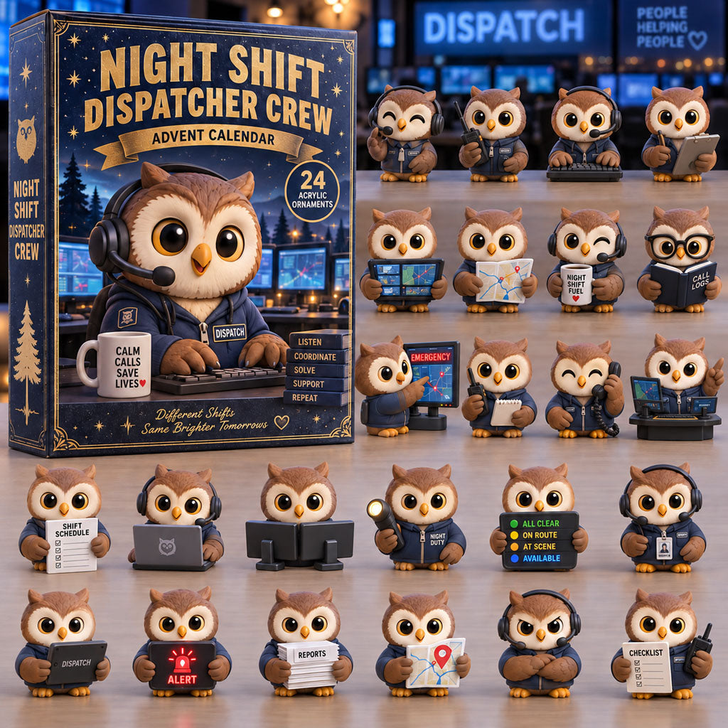 Night Shift Dispatcher Crew advent calendar box with 24 acrylic Christmas charms