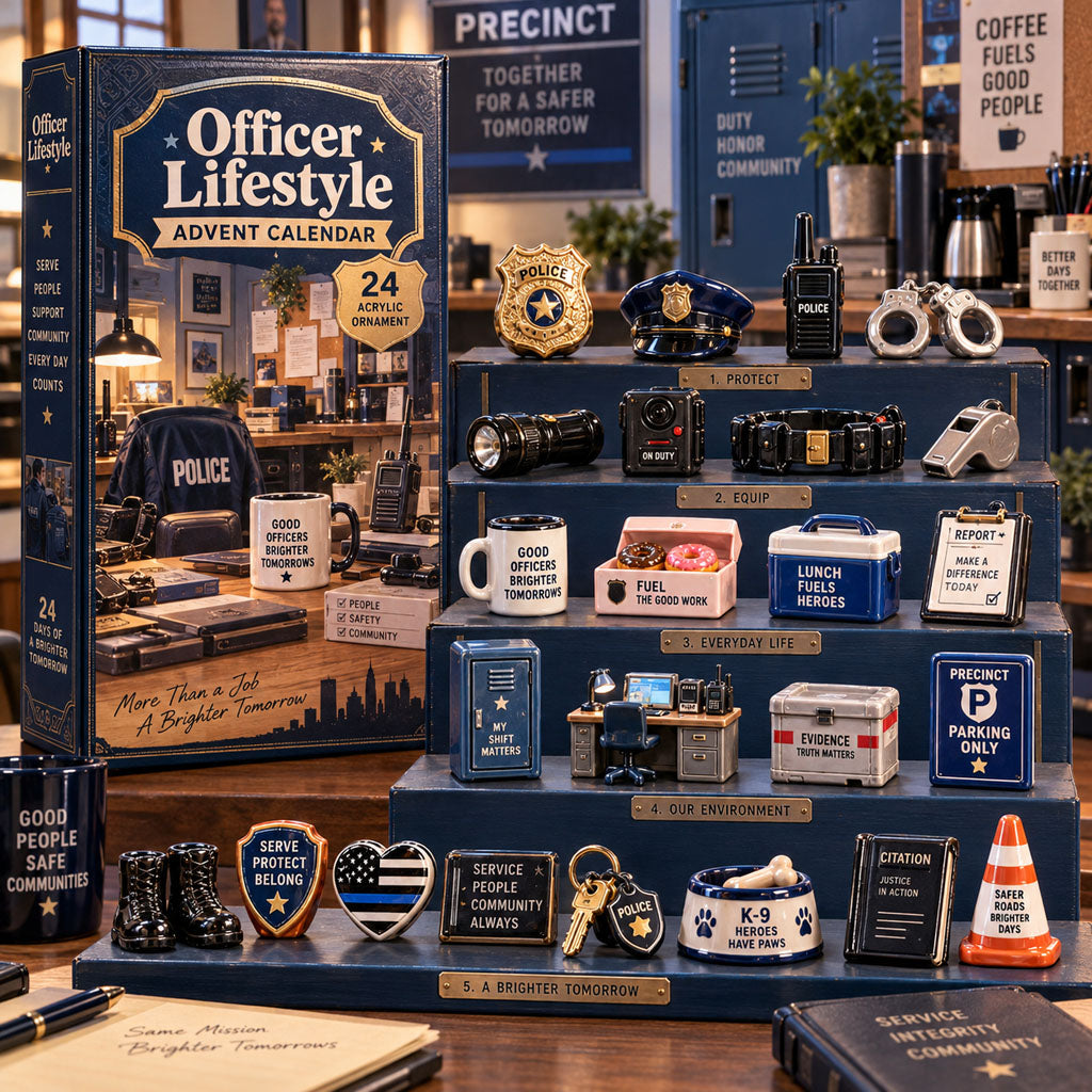 Officer Lifestyle advent calendar box with 24 acrylic Christmas charms