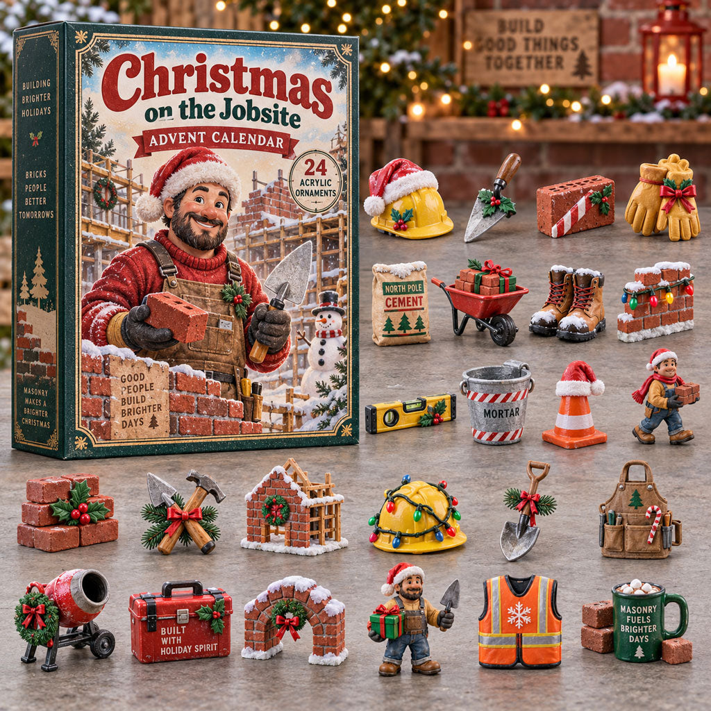 On the Jobsite advent calendar box with 24 acrylic Christmas charms