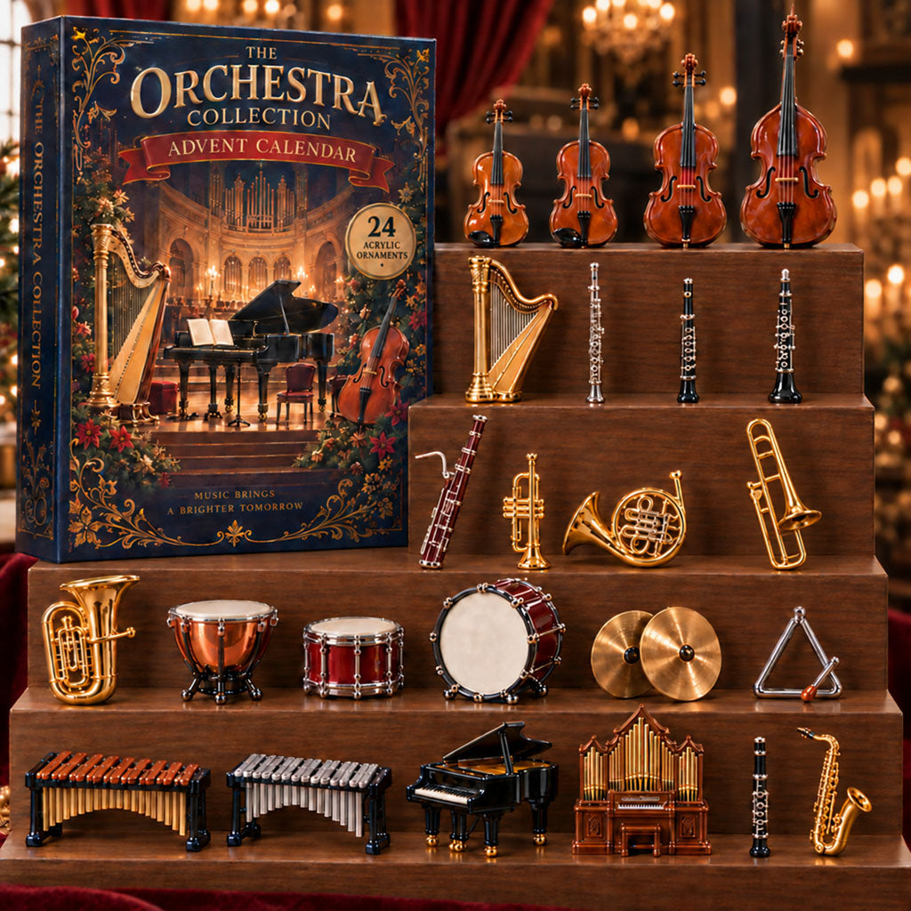 Orchestra Collection advent calendar box with 24 acrylic Christmas charms