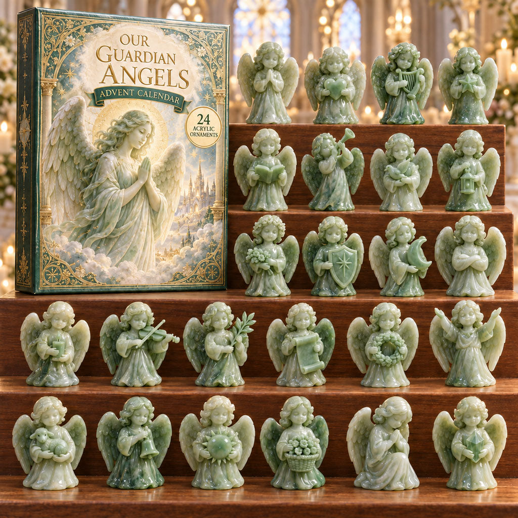 Our Guardian Angels advent calendar box with 24 acrylic Christmas charms