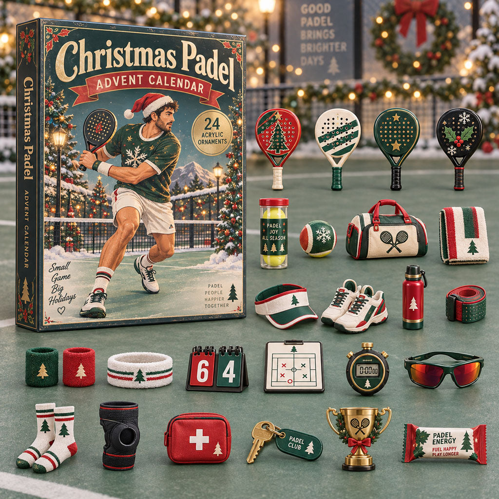 Padel advent calendar box with 24 acrylic Christmas charms