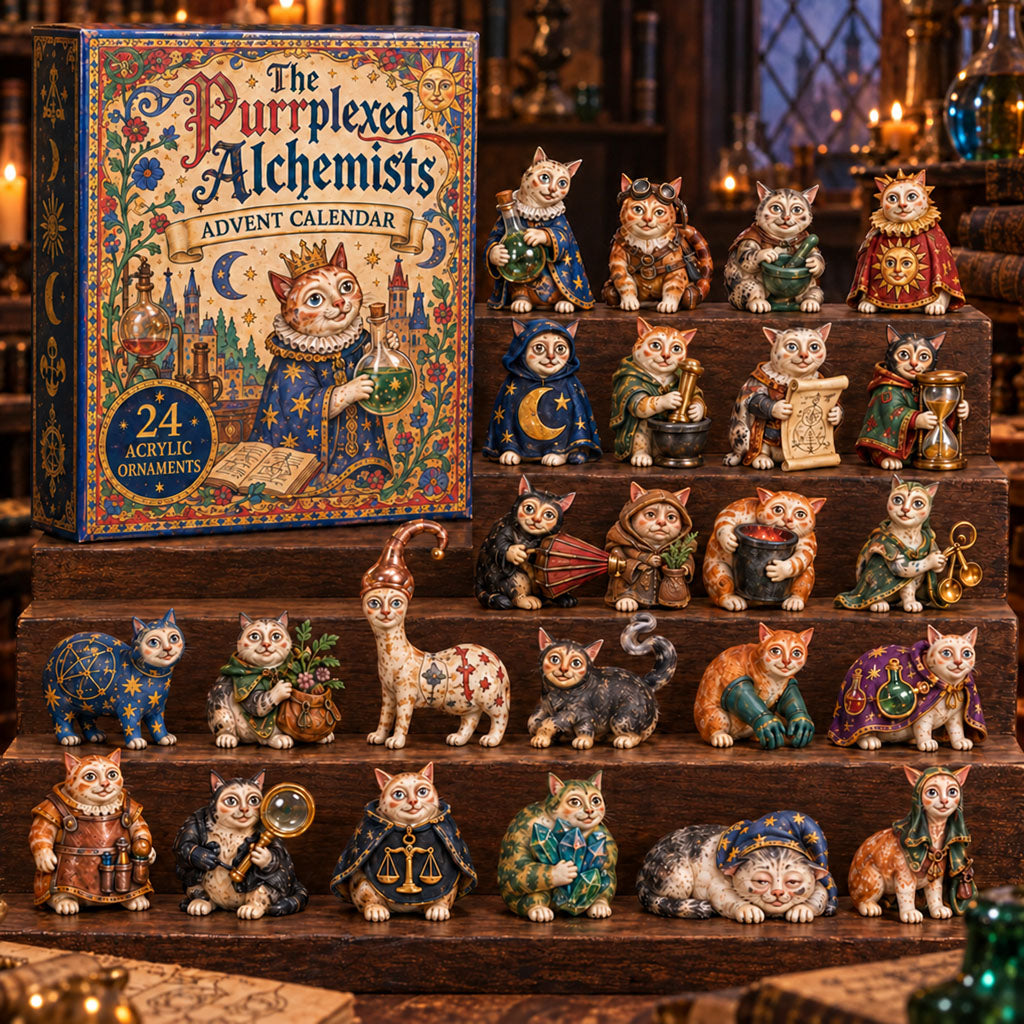 Perplexed Alchemists advent calendar box with 24 acrylic Christmas charms