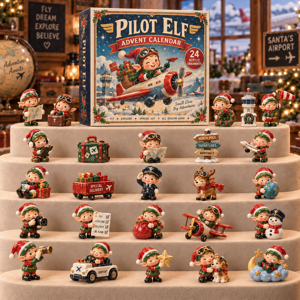 Pilot Elf advent calendar box with 24 acrylic Christmas charms