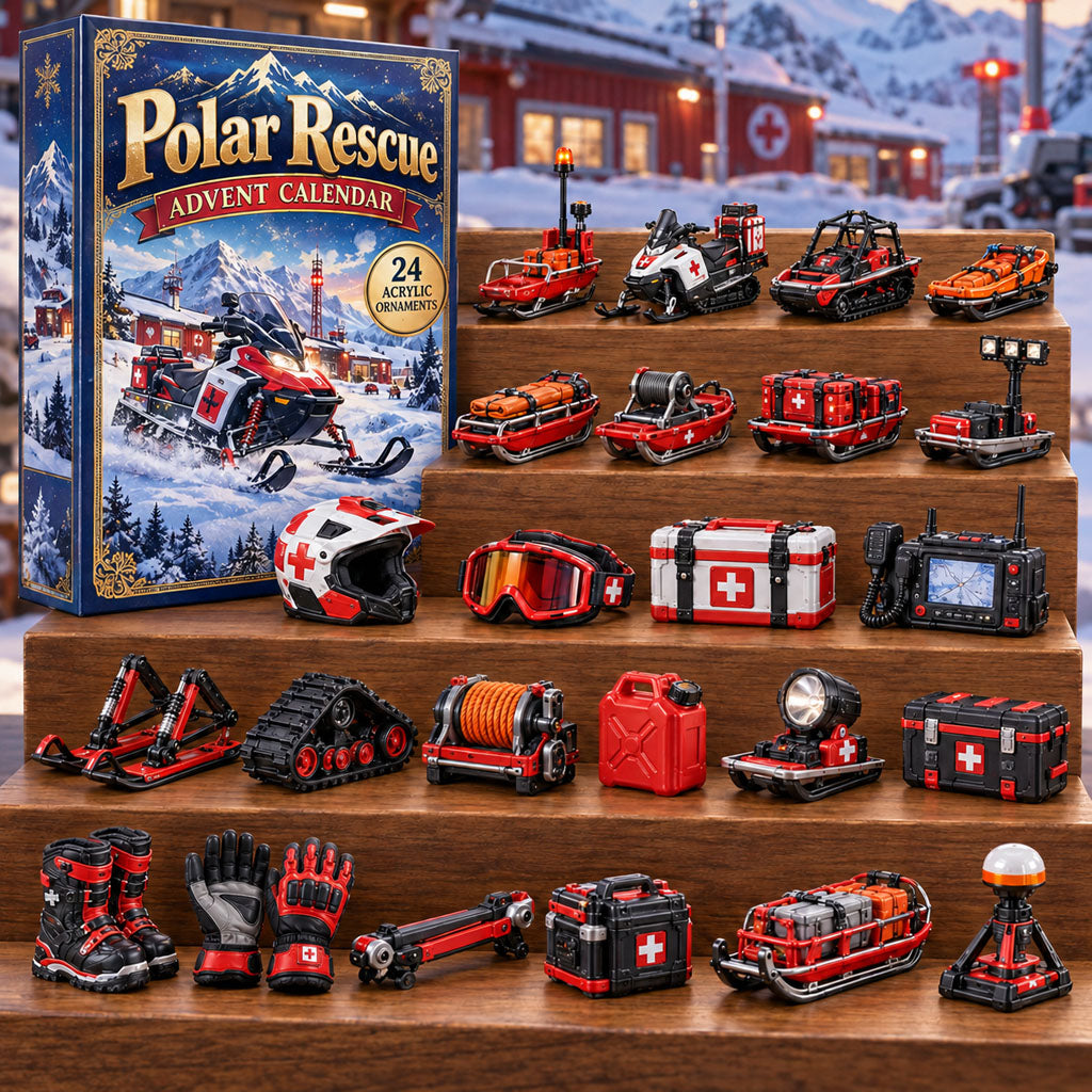 Polar Rescue advent calendar box with 24 acrylic Christmas charms