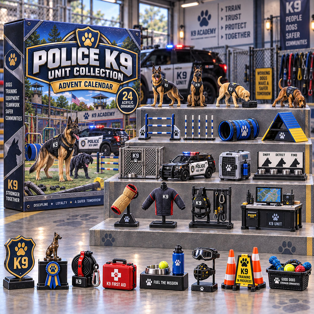 Police K9 advent calendar box with 24 acrylic Christmas charms