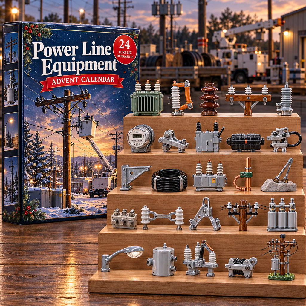 Power Line Equipment advent calendar box with 24 acrylic Christmas charms