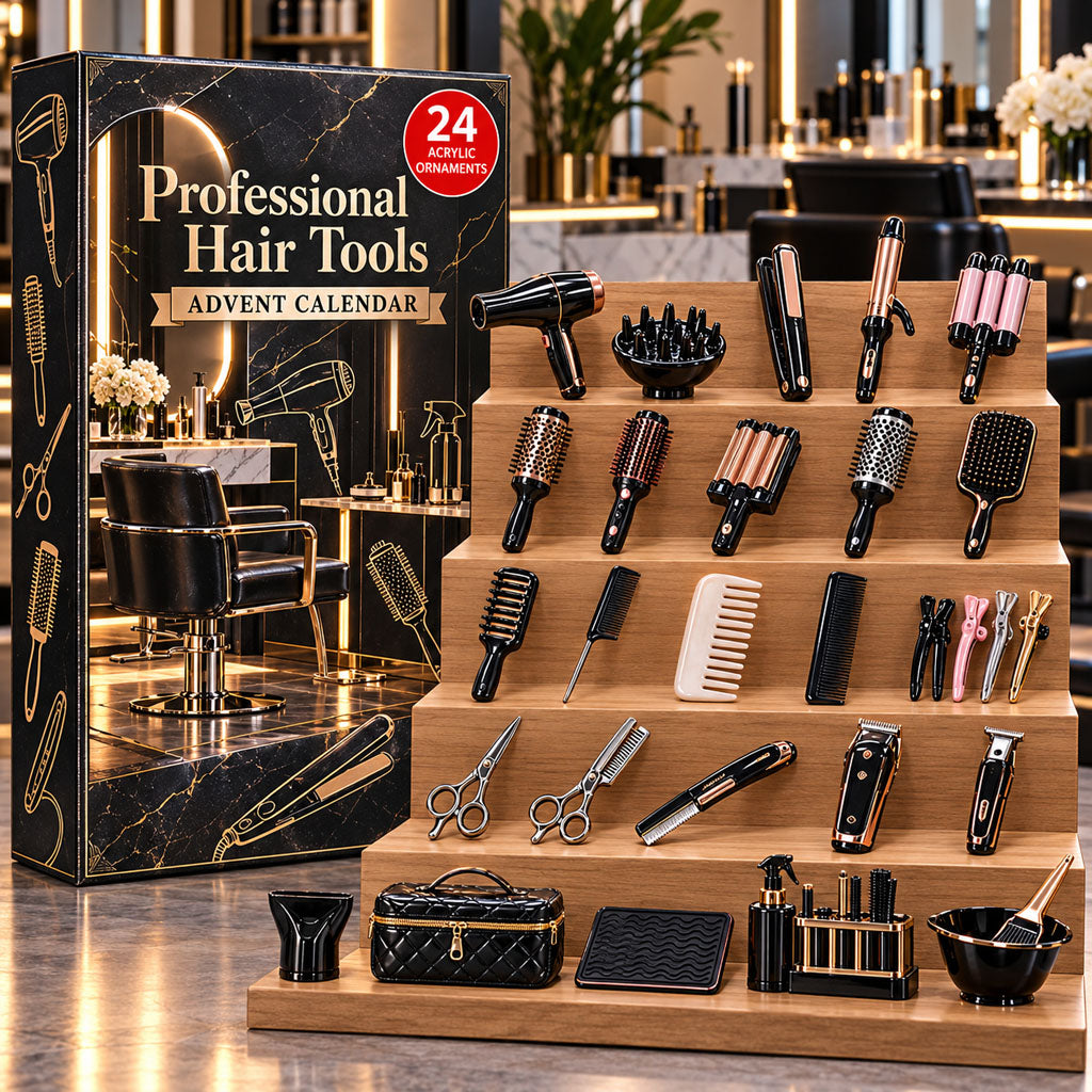 Professional Hair Tools advent calendar box with 24 acrylic Christmas charms