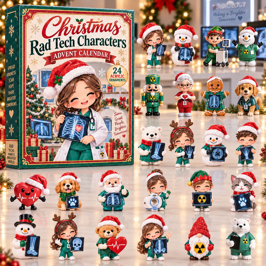 Rad Tech Characters advent calendar box with 24 acrylic Christmas charms