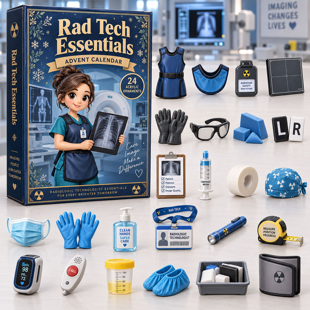 Rad Tech Essentials advent calendar box with 24 acrylic Christmas charms