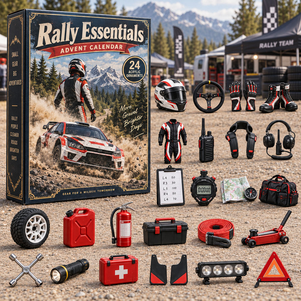Rally Essentials advent calendar box with 24 acrylic Christmas charms