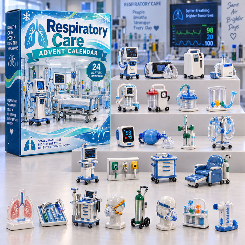Respiratory Care advent calendar box with 24 acrylic Christmas charms