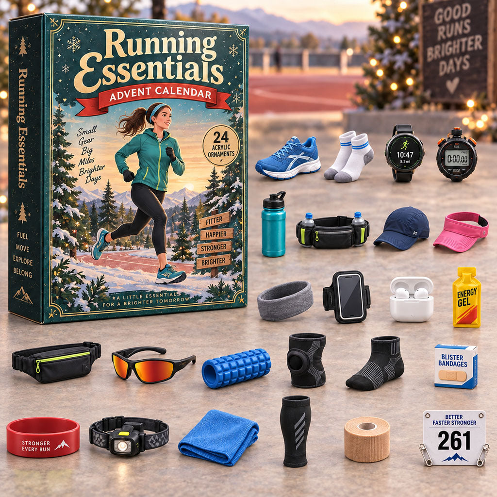 Running Essentials advent calendar box with 24 acrylic Christmas charms