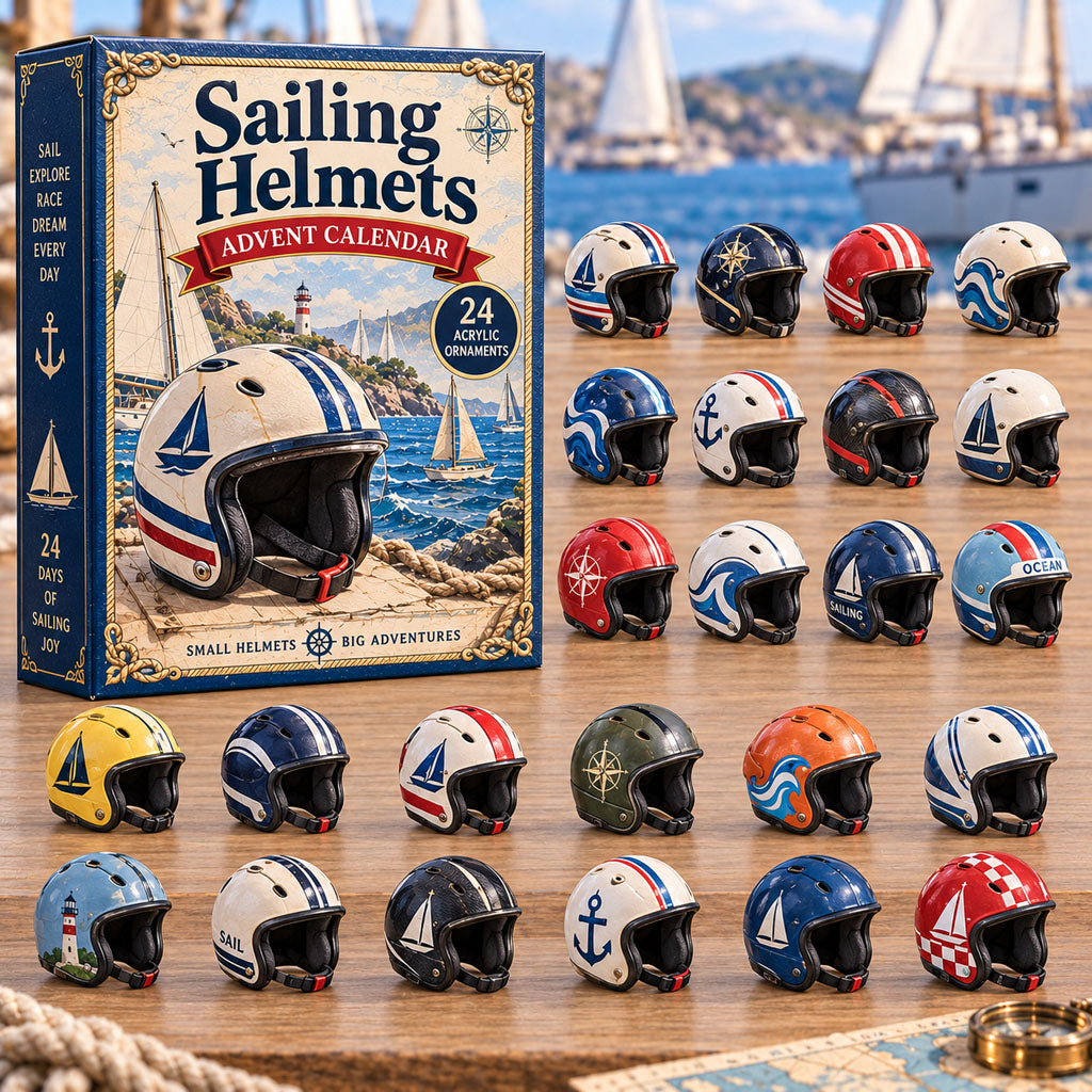 Sailing Helmets advent calendar box with 24 acrylic Christmas charms