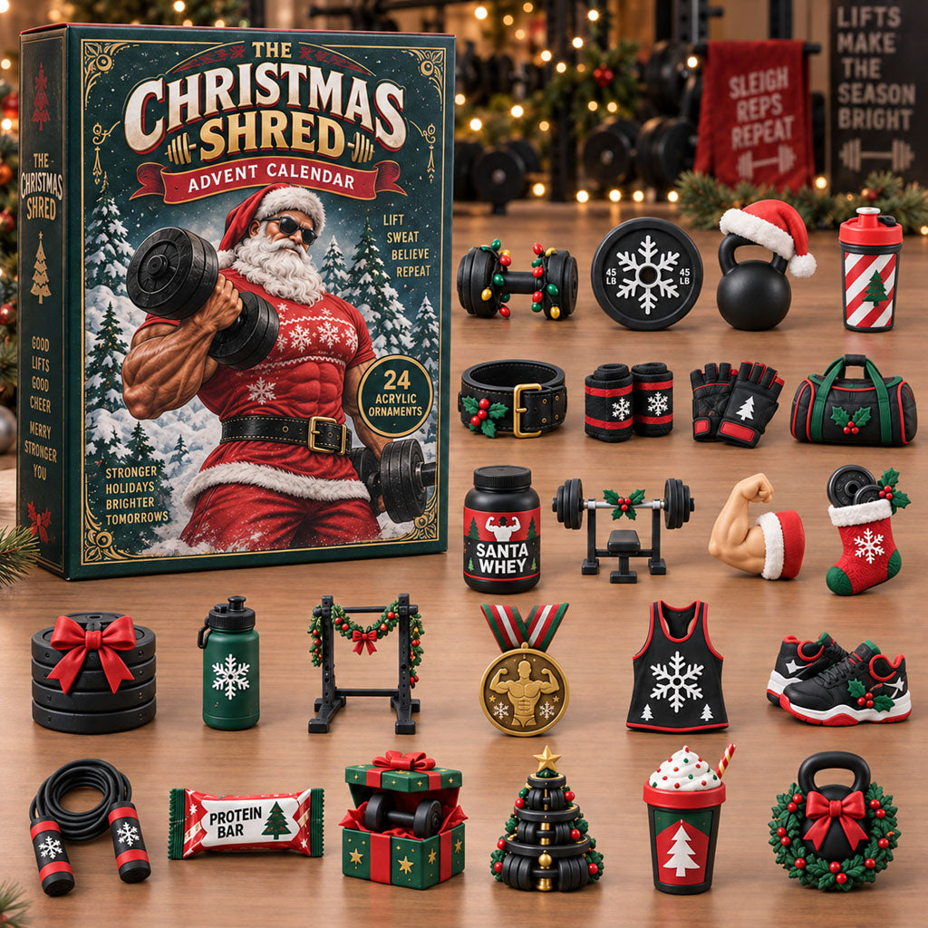 Shred advent calendar box with 24 acrylic Christmas charms