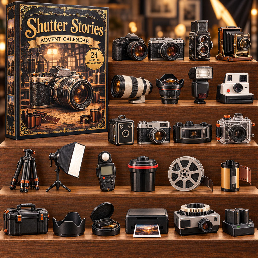 Shutter Stories advent calendar box with 24 acrylic Christmas charms