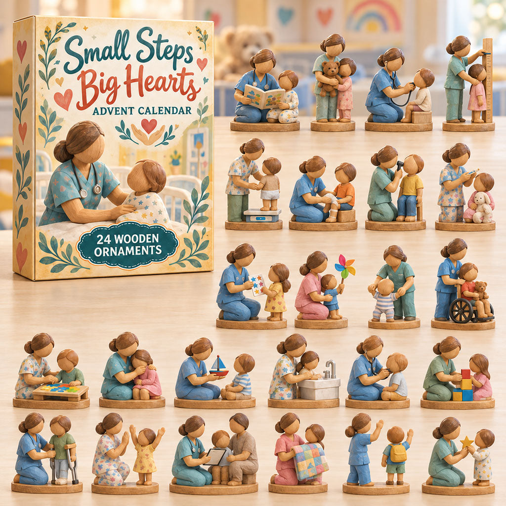 Small Steps Hearts advent calendar box with 24 acrylic Christmas charms