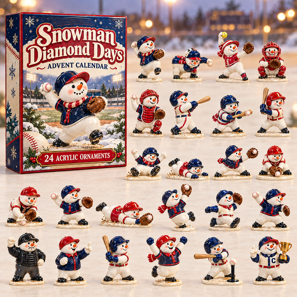 Snowman Diamond Days advent calendar box with 24 acrylic Christmas charms