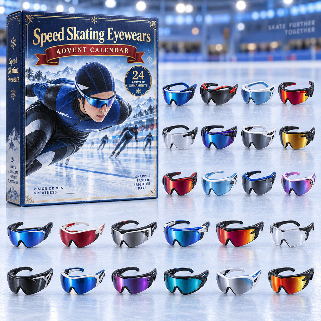 Speed Skating Eyewears advent calendar box with 24 acrylic Christmas charms