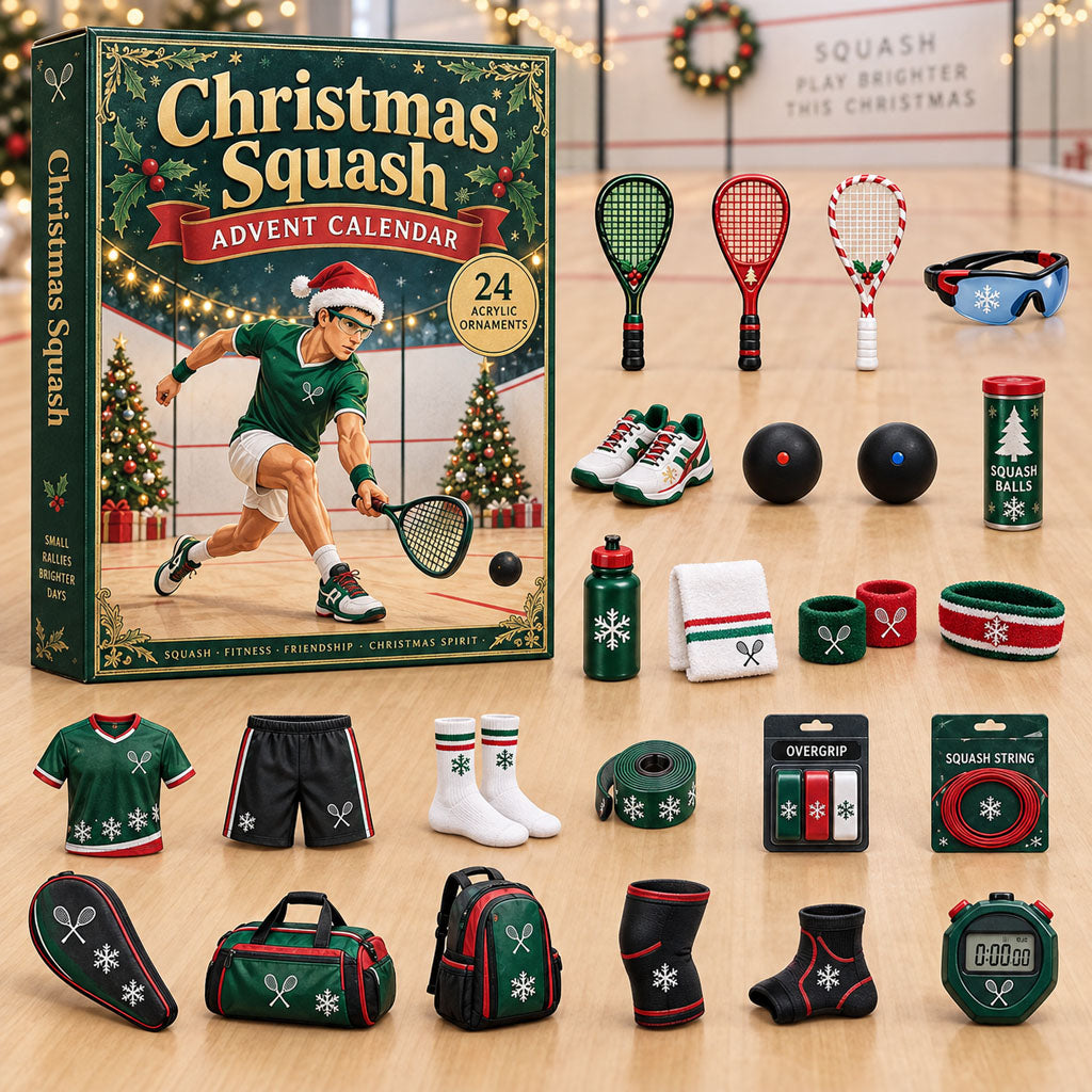 Squash advent calendar box with 24 acrylic Christmas charms