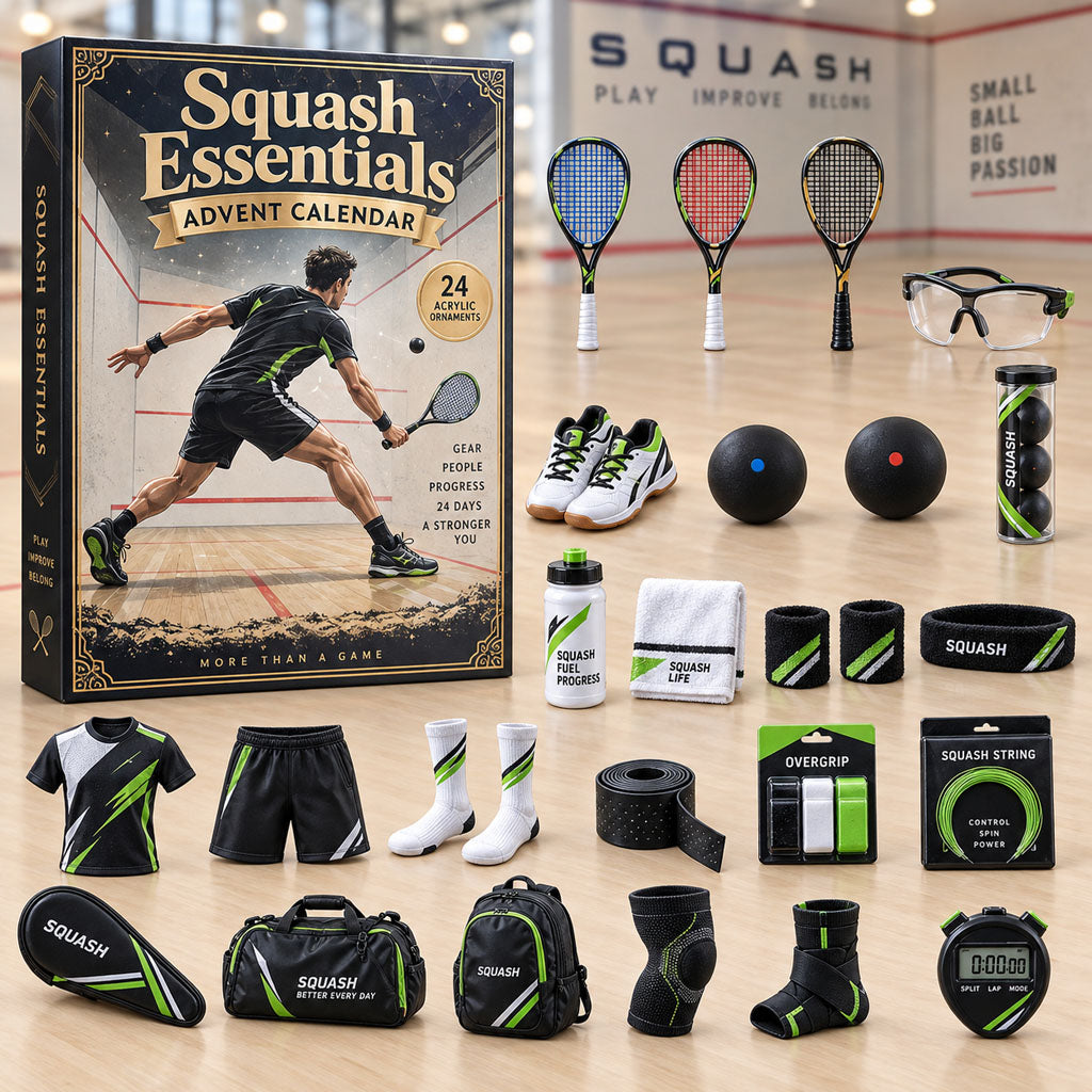 Squash Essentials advent calendar box with 24 acrylic Christmas charms