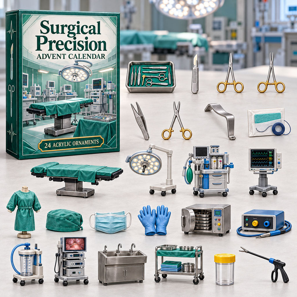 Surgical Precision advent calendar box with 24 acrylic Christmas charms
