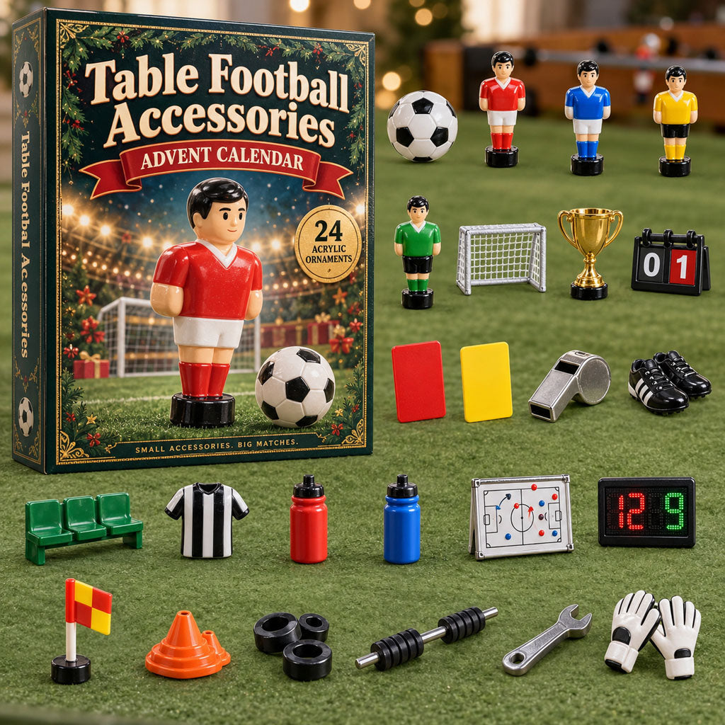 Table Football Accessories advent calendar box with 24 acrylic Christmas charms