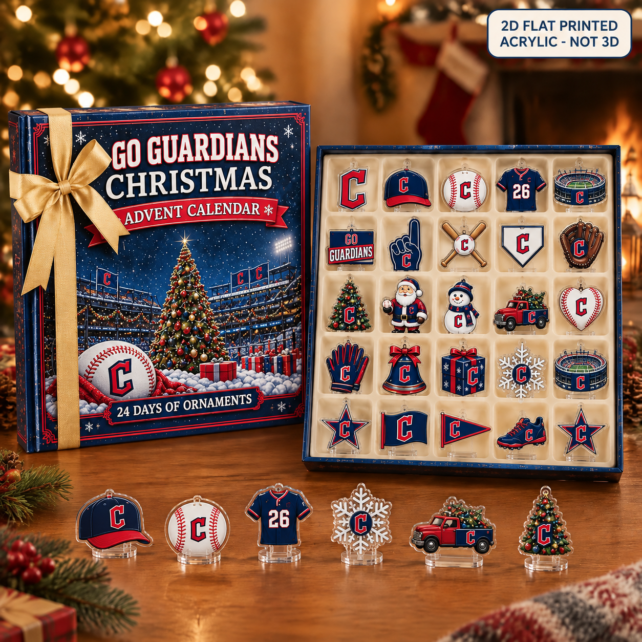 Cleveland Guardians Christmas advent calendar with 24 acrylic charms