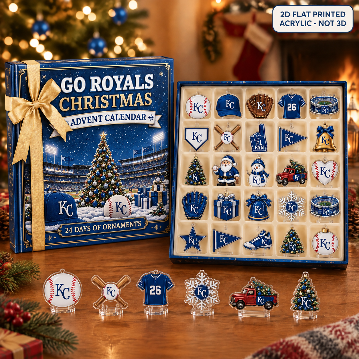 Kansas City Royals Christmas advent calendar with 24 acrylic charms
