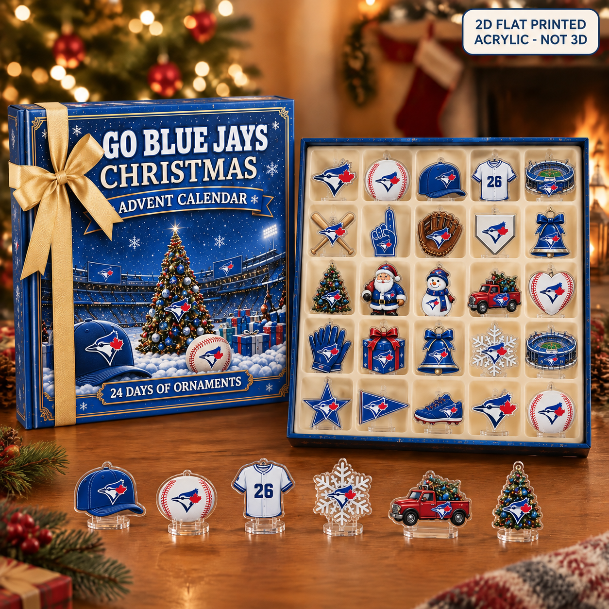 Toronto Blue Jays Christmas advent calendar with 24 acrylic charms