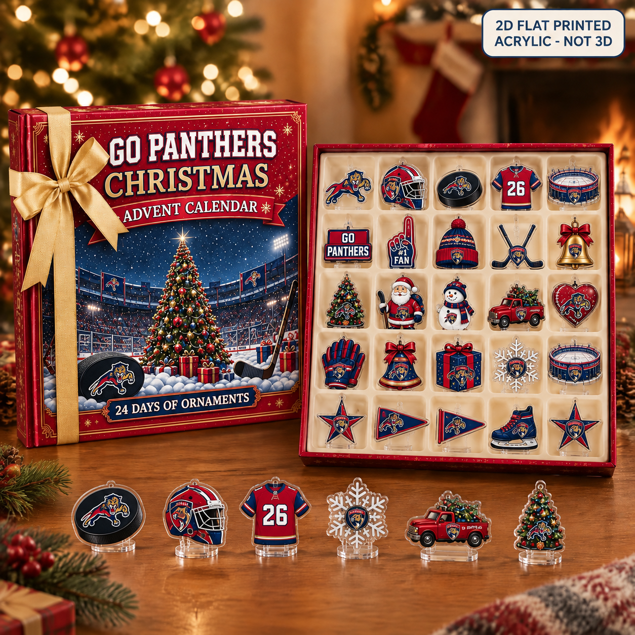 Florida Panthers Christmas advent calendar with 24 acrylic charms
