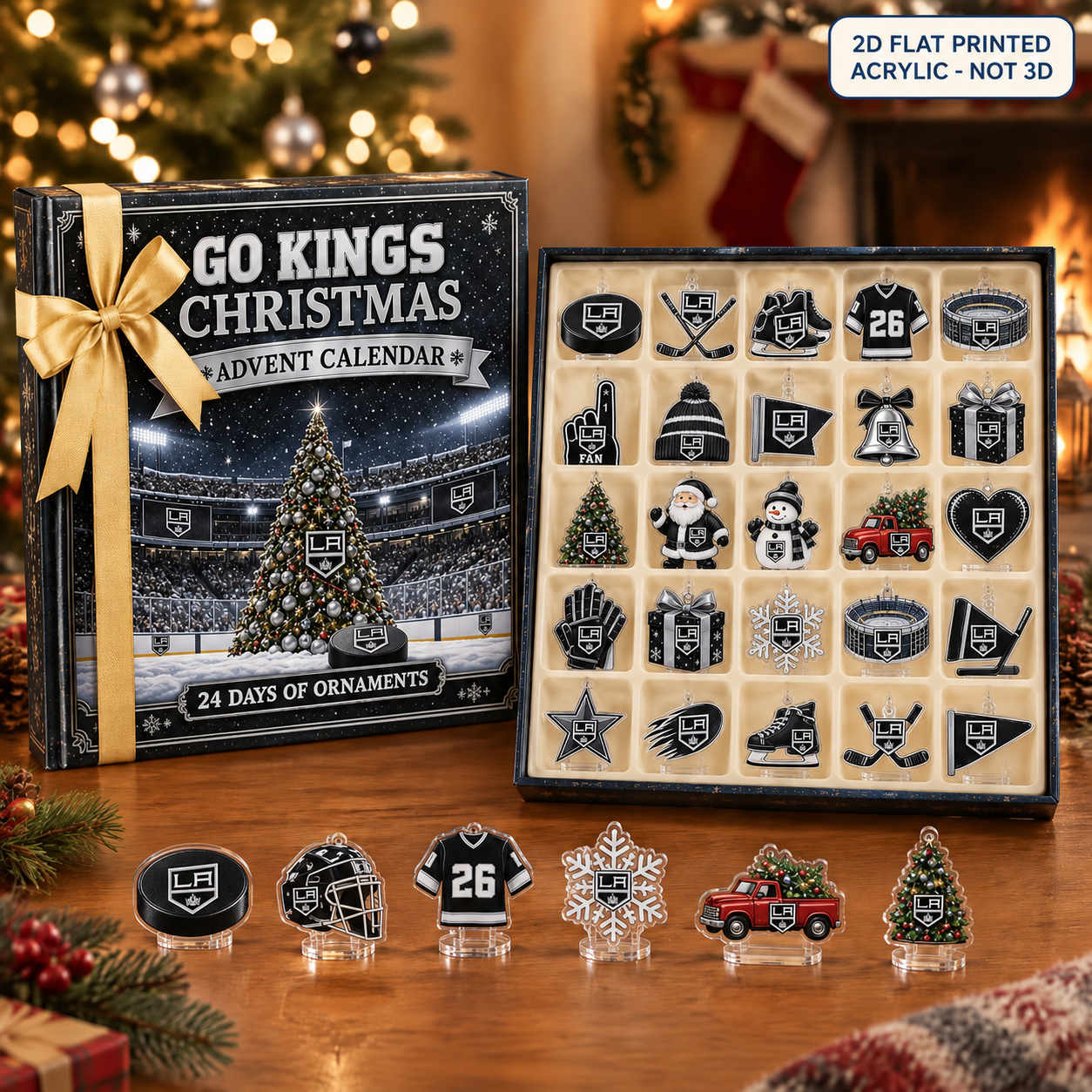 Los Angeles Kings Christmas advent calendar with 24 acrylic charms