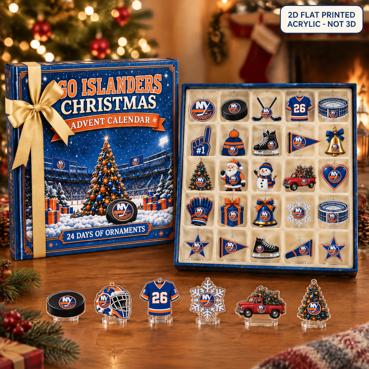 New York Islanders Christmas advent calendar with 24 acrylic charms