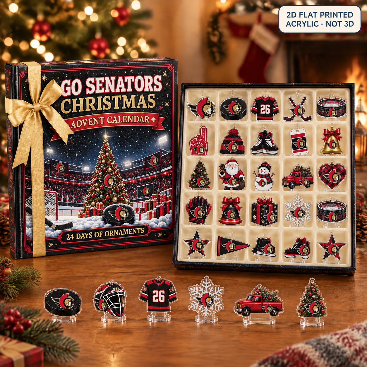 Ottawa Senators Christmas advent calendar with 24 acrylic charms