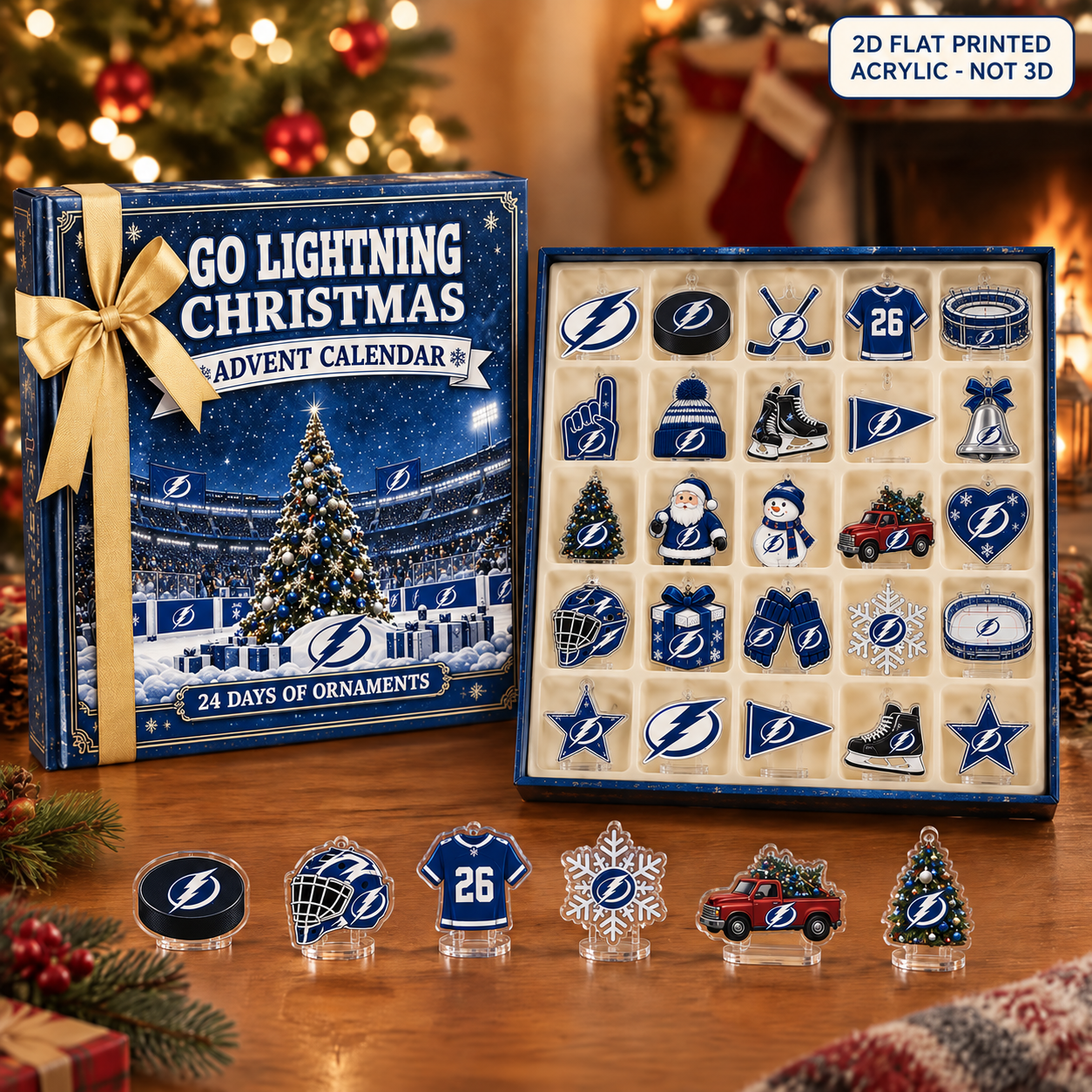 Tampa Bay Lightning Christmas advent calendar with 24 acrylic charms