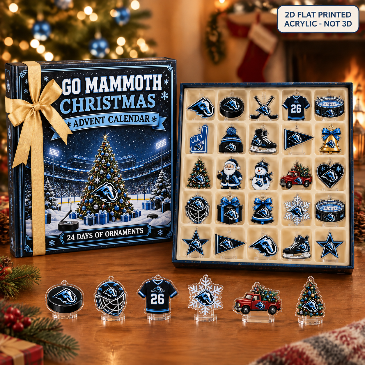 Utah Mammoth Christmas advent calendar with 24 acrylic charms