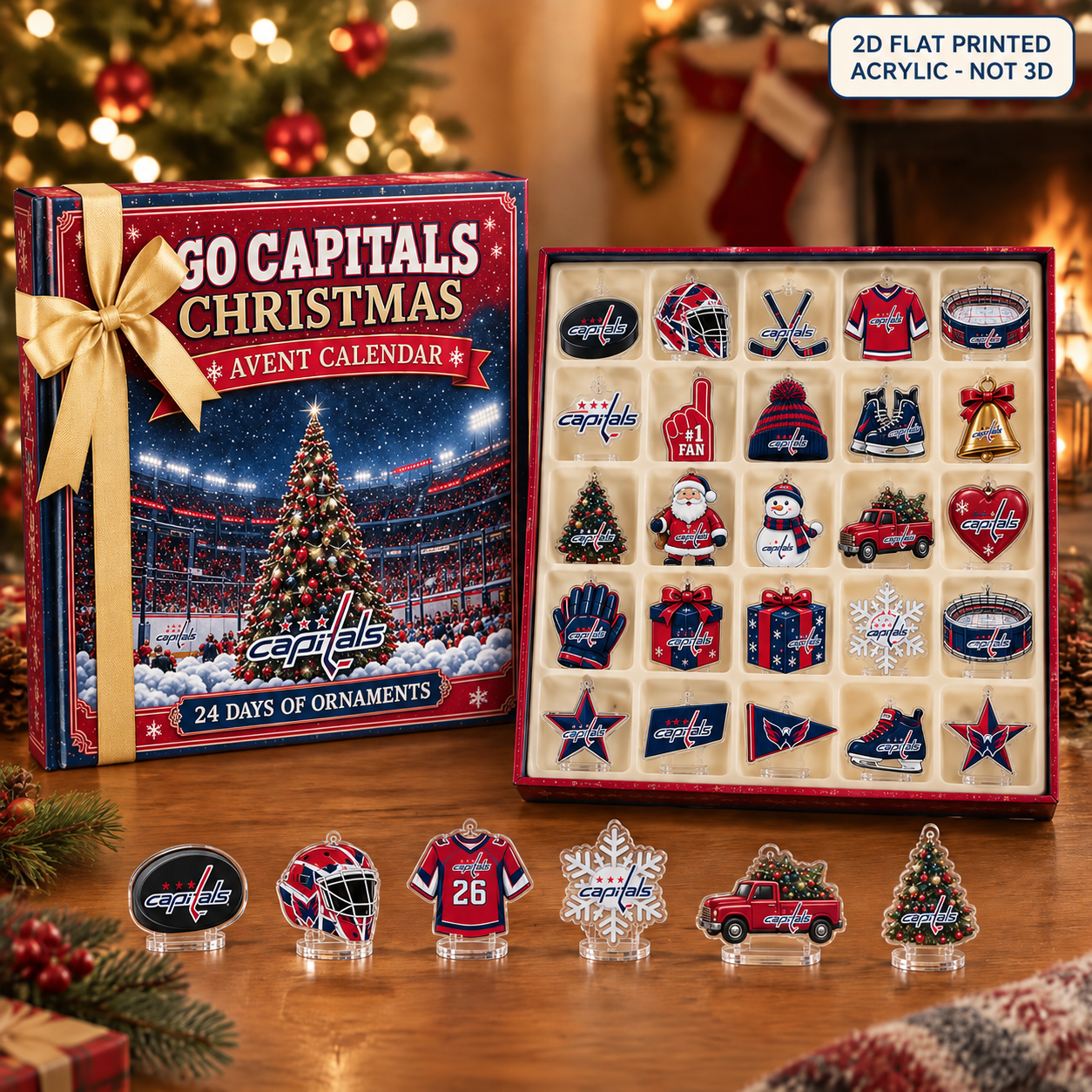 Washington Capitals Christmas advent calendar with 24 acrylic charms