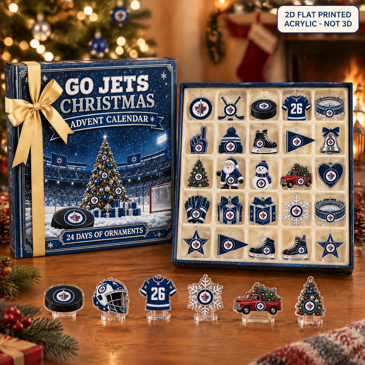 Winnipeg Jets Christmas advent calendar with 24 acrylic charms