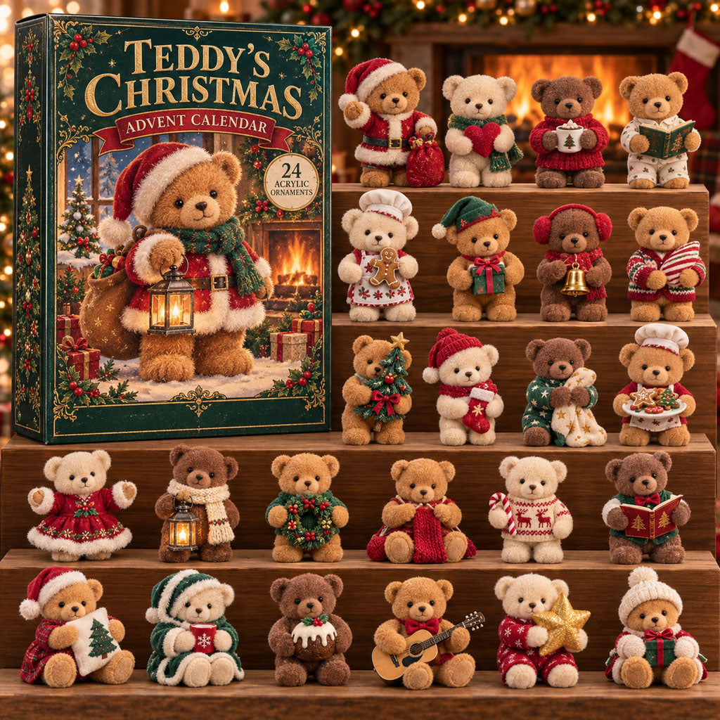 Teddys advent calendar box with 24 acrylic Christmas charms