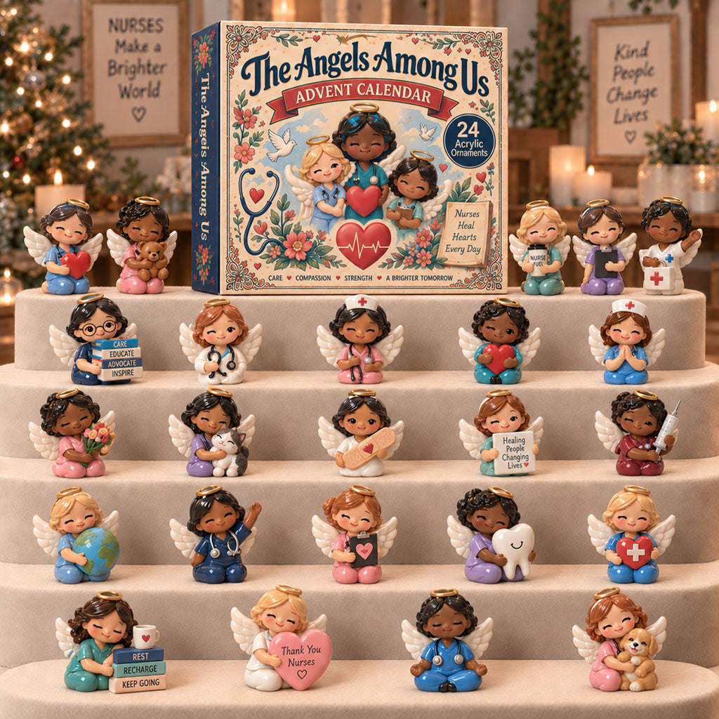 The Angels Among Us advent calendar box with 24 acrylic Christmas charms