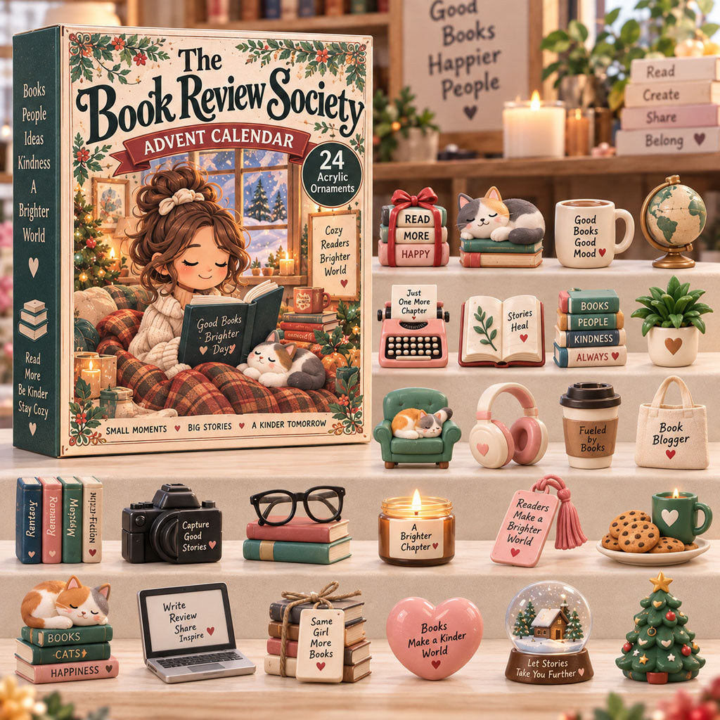 The Book Review Society advent calendar box with 24 acrylic Christmas charms