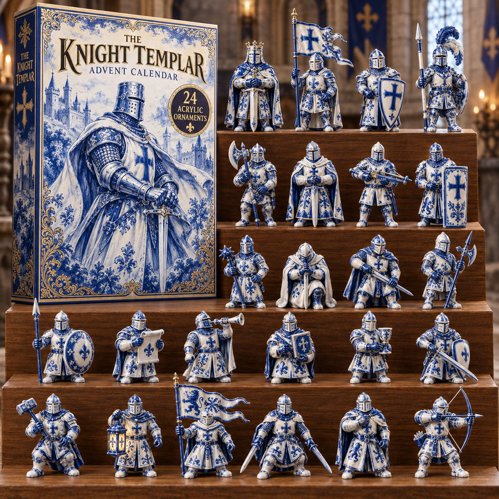 The Knight Templar advent calendar box with 24 acrylic Christmas charms
